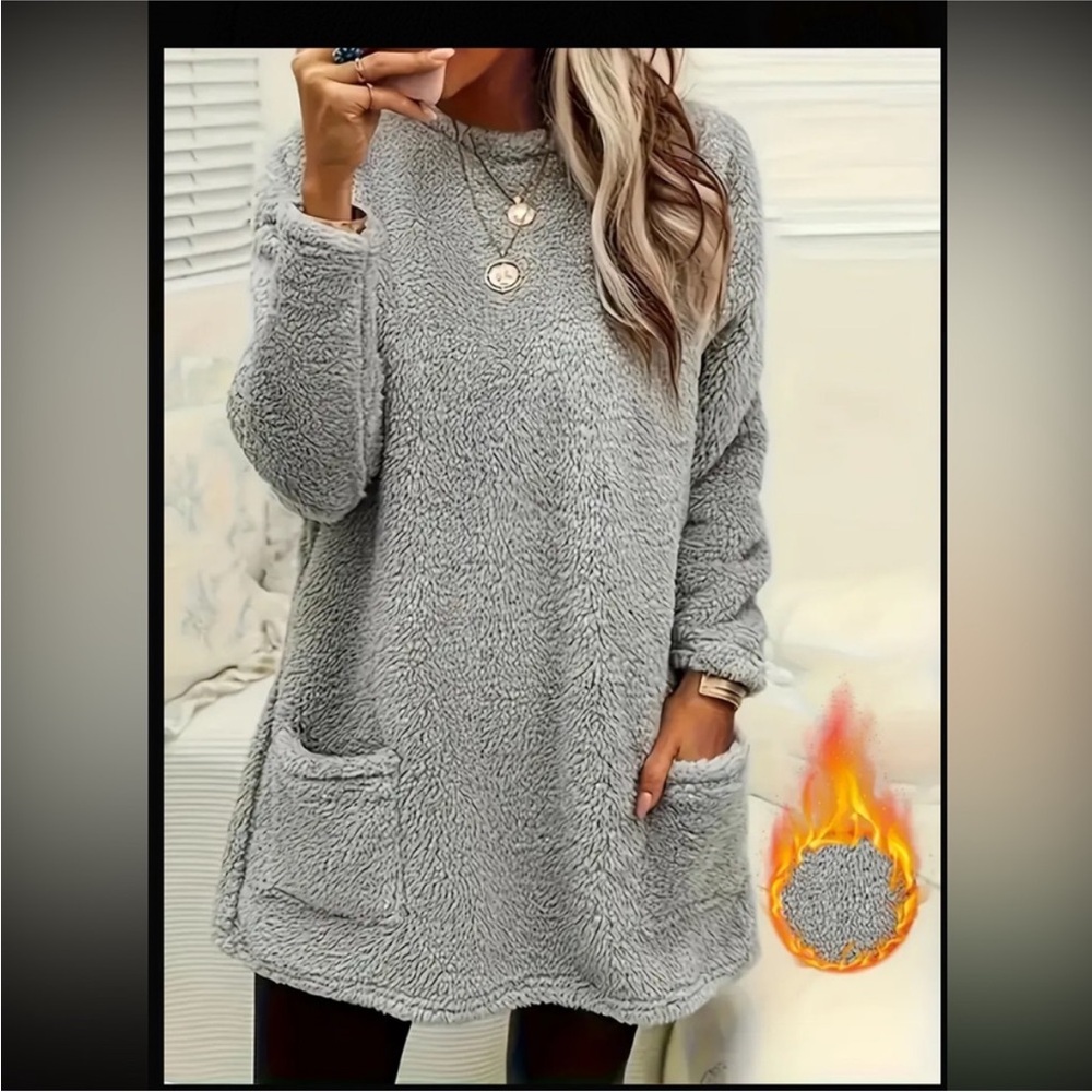 Cozy Gray Fleece Pullover